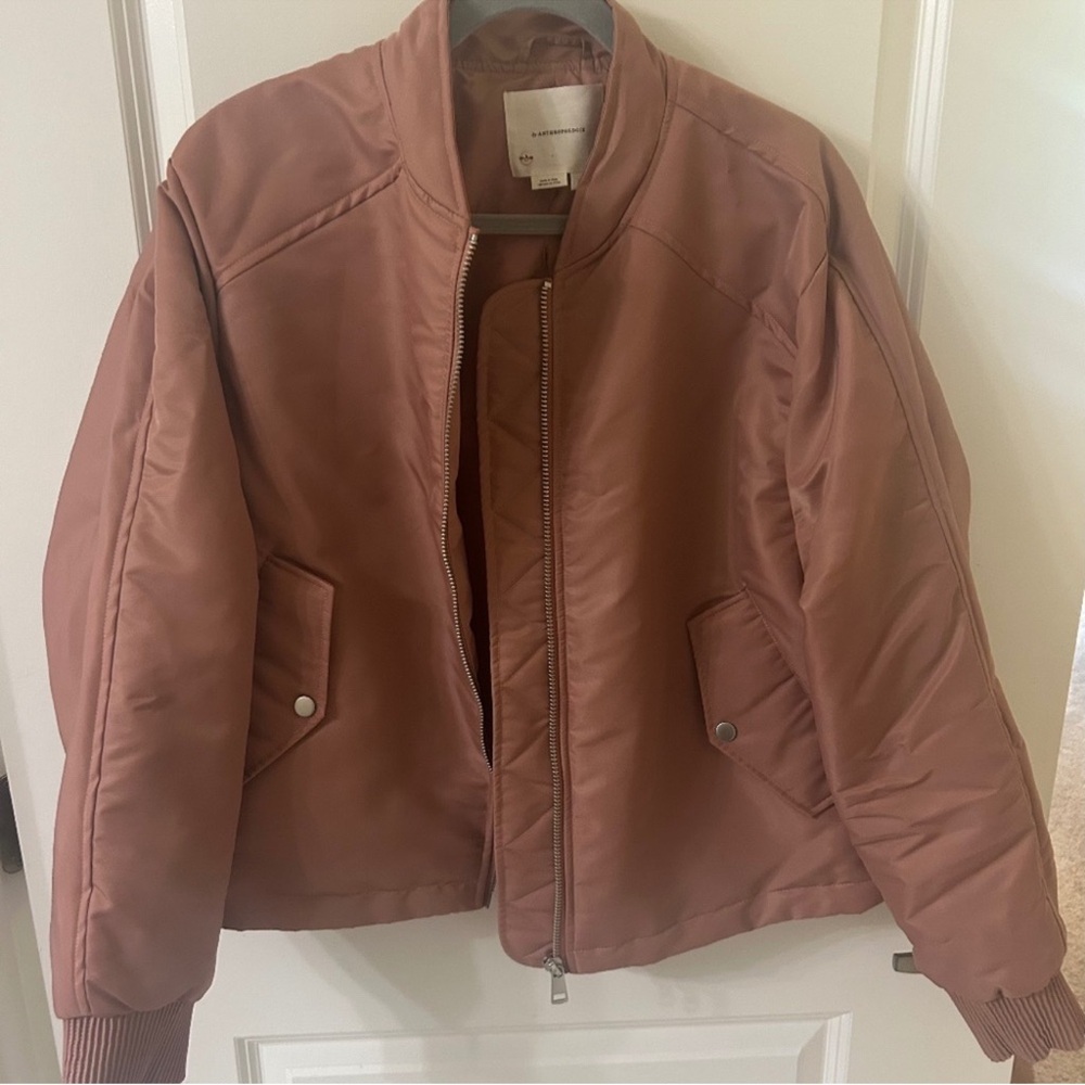 Anthropologie Dusty Pink Bomber Jacket Like New - Picture 4 of 6